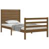 Honey Brown Bed Frame with Headboard - Solid Wood 90x200 cm