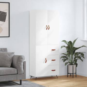 Highboard White 69.5x34x180 cm - Stylish Storage Solution