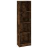 4-Tier Smoked Oak Book Cabinet | Stylish Storage Solution