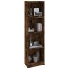 4-Tier Smoked Oak Book Cabinet | Stylish Storage Solution