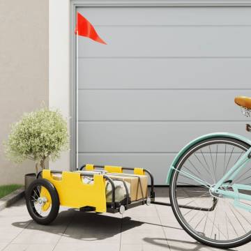 Bike Trailer - Yellow Oxford Fabric & Iron, Durable & Versatile