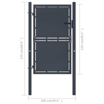 Durable Garden Gate Steel 100x125 cm in Anthracite - HipoMarket