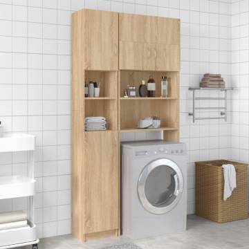 Stylish Bathroom Cabinet Sonoma Oak - 32x25.5x190 cm