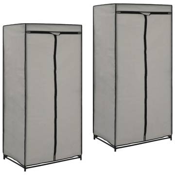 Stylish Grey Wardrobes 2 pcs - 75x50x160 cm | HipoMarket