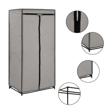 Stylish Grey Wardrobes 2 pcs - 75x50x160 cm | HipoMarket