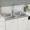 Double Basin Kitchen Sink 800x500mm Stainless Steel | HipoMarket