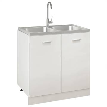 Double Basin Kitchen Sink 800x500mm Stainless Steel | HipoMarket