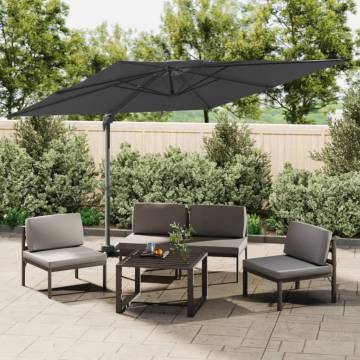 Double Top Cantilever Umbrella Anthracite 300x300 cm - Hipomarket