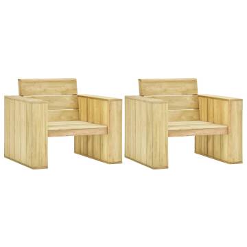 Garden Chairs 2 pcs - Impregnated Pinewood | Hipomarket UK