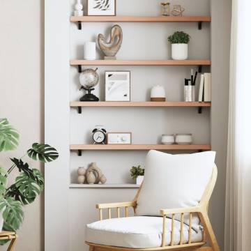 Light Brown Wall Shelf 80x10 cm | Solid Oak Wood