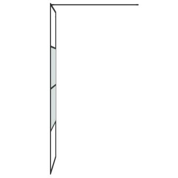 Walk-in Shower Wall Black 80x195 cm | Half Frosted ESG Glass