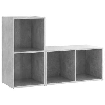 Modern TV Cabinets 2 pcs - Concrete Grey, Stylish & Practical