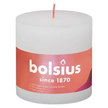 Bolsius Rustic Pillar Candles Shine - Cloudy White (3 pcs)