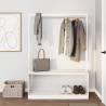 Clothes Rack with Shoe Storage White 113x40x157.5 cm Solid Wood Pine Colour white Quantity in Package 1 Number of 