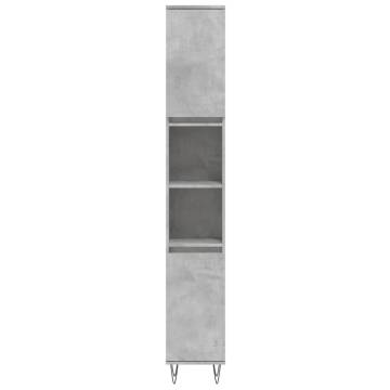 3 Piece Bathroom Furniture Set - Concrete Grey - Stylish Storage