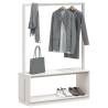 Stylish Clothes Rack with Shoe Storage - Solid Pine Wood