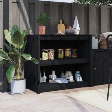 Black Outdoor Kitchen Cabinet - Solid Pine | Hipomarket UK