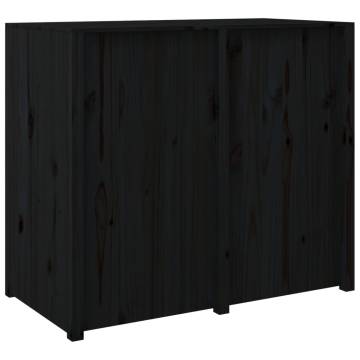 Black Outdoor Kitchen Cabinet - Solid Pine | Hipomarket UK