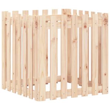 Garden Planter with Fence Design - Solid Pine Wood 70x70 cm