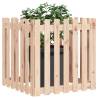 Garden Planter with Fence Design - Solid Pine Wood 70x70 cm