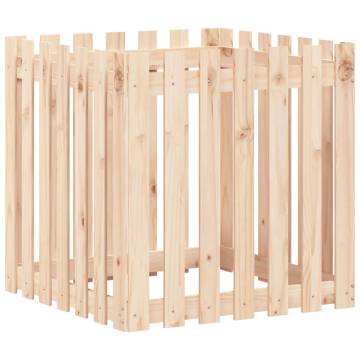 Garden Planter with Fence Design - Solid Pine Wood 70x70 cm