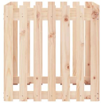 Garden Planter with Fence Design - Solid Pine Wood 70x70 cm