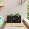 Garden Planter with Fence Design Black 60x30x30 cm Solid Wood Pine Colour black pine Size 60 x 30 x 30 cm Quantity in Package 1 