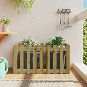 Garden Raised Bed with Fence Design - 100x50x50 cm | Hipo Market