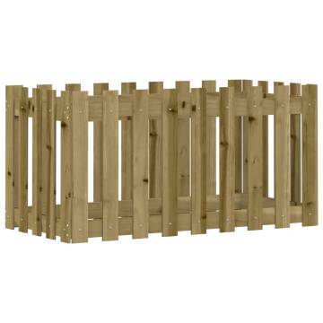 Garden Raised Bed with Fence Design - 100x50x50 cm | Hipo Market