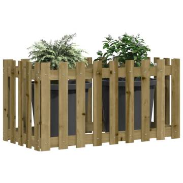 Garden Raised Bed with Fence Design - 100x50x50 cm | Hipo Market