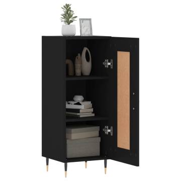 Stylish Black Sideboard | 34.5x34x90 cm Engineered Wood