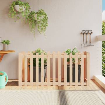 Garden Raised Bed with Fence Design - Solid Pine Wood 150x50x70 cm