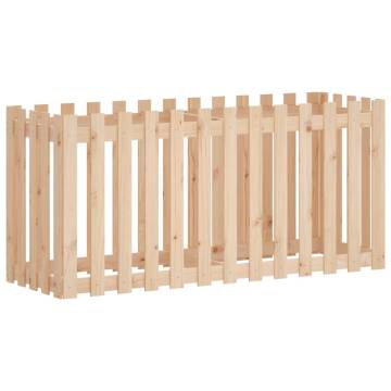 Garden Raised Bed with Fence Design - Solid Pine Wood 150x50x70 cm