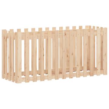 Garden Raised Bed with Fence Design - Solid Pine Wood 150x50x70 cm