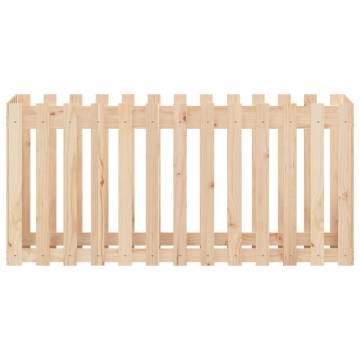 Garden Raised Bed with Fence Design - Solid Pine Wood 150x50x70 cm