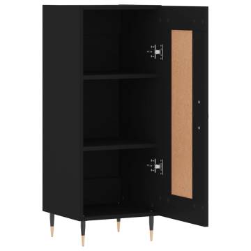 Stylish Black Sideboard | 34.5x34x90 cm Engineered Wood