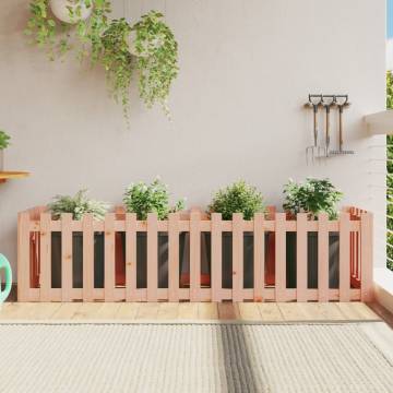 Garden Raised Bed with Fence Design - Solid Douglas Wood