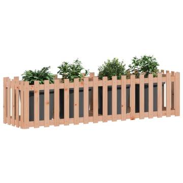 Garden Raised Bed with Fence Design - Solid Douglas Wood