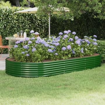 Garden Raised Bed Powder-coated Steel 296x140x36 cm Green