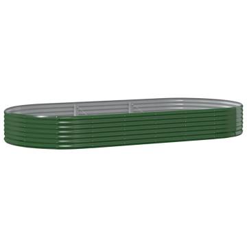 Garden Raised Bed Powder-coated Steel 296x140x36 cm Green