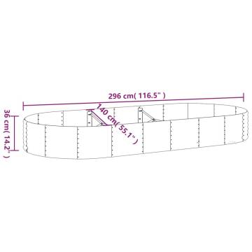 Garden Raised Bed Powder-coated Steel 296x140x36 cm Green