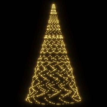 Warm White Christmas Tree on Flagpole - 800 cm with 3000 LEDs