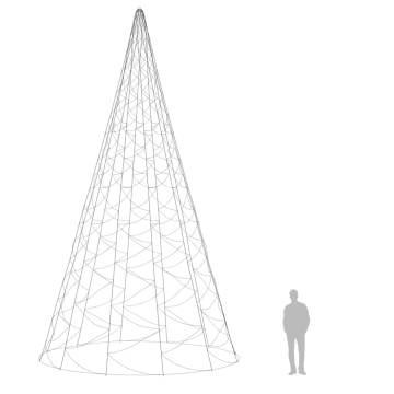 Warm White Christmas Tree on Flagpole - 800 cm with 3000 LEDs