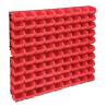 96 Piece Storage Bin Kit with Wall Panels Red and Black Colour red Quantity in Package 1 Number of 