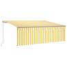 Manual Retractable Awning with LED Lights - 4x3m Yellow & White