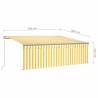 Manual Retractable Awning with LED Lights - 4x3m Yellow & White