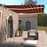 Manual Retractable Awning with LED 300x250 cm Orange and Brown Colour multicolour Size 300 x 250 cm Quantity in Package 1 