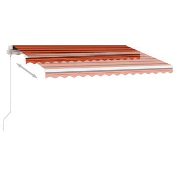 Manual Retractable Awning with LED - 300x250 cm Orange & Brown