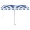 Freestanding Manual Retractable Awning 300x250 cm Blue/White