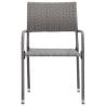 5 Piece Garden Dining Set - Grey & Black Poly Rattan